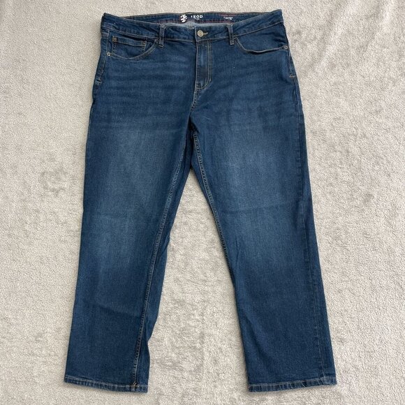 Izod Saltwater Jeans Men's 40x30 Comfort Stretch Straight Fit Denim - Picture 4 of 7